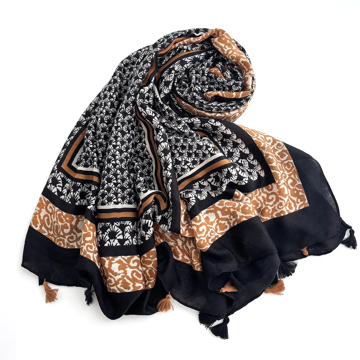 New Spring Women Cotton Scarf Beach Hijab Shawls and Wraps 2025 Luxury Brand Flower Female Foulard Echarpe Designer Bandana