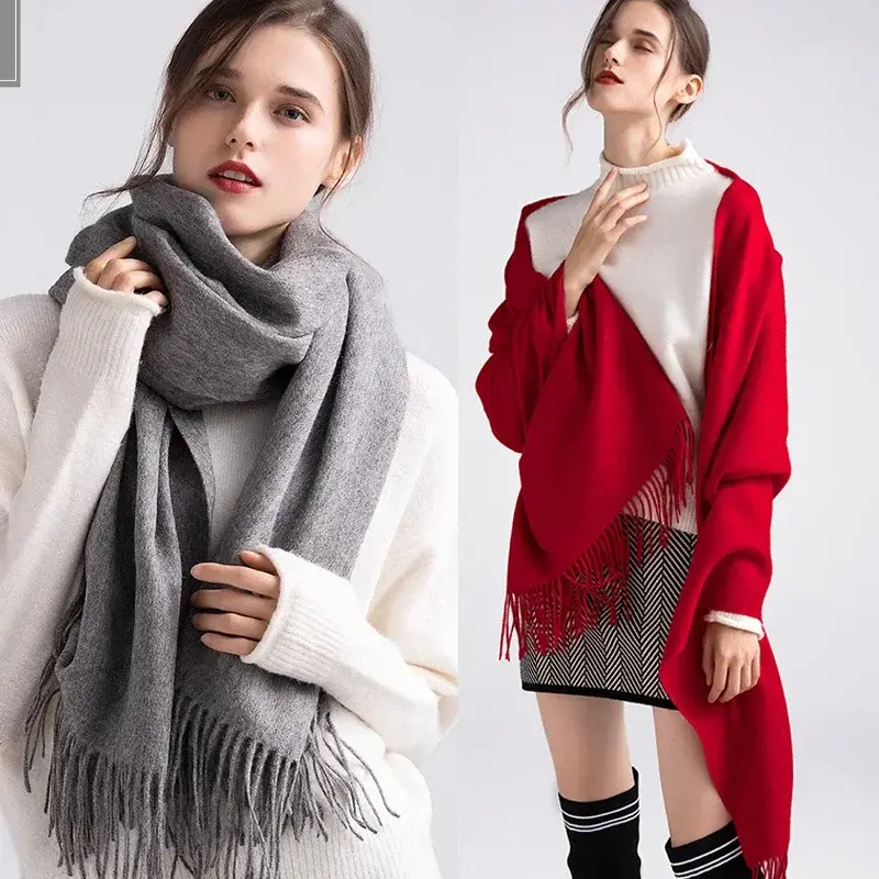 2025 Winter Scarf Women Thick Blanket Keep Warm Cashmere Pashmina Shawls and Wraps Bufanda Echarpe Poncho Stoles