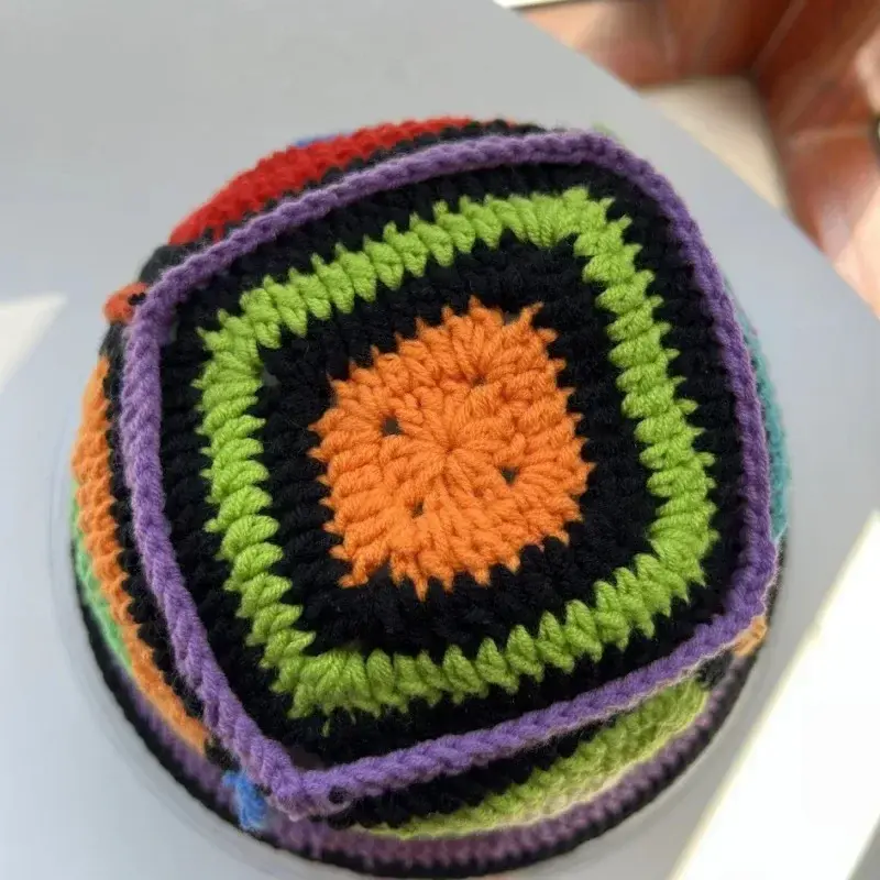 2024 NEW Women's Handmade Crochet Bucket Hats Y2k Fashion Summer Beach Hat Korean Hollow Knitted Hat