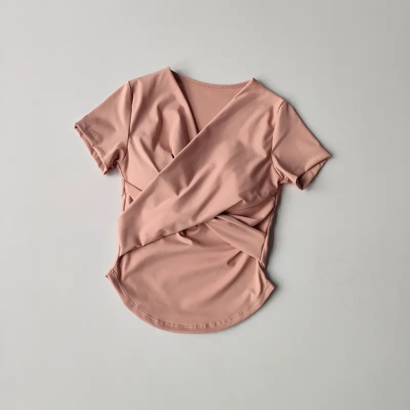 New Summer Sports T-shirt with Chest Pad Sports Top for Women Short-sleeved Slim Yoga Suit Pilates Shirts Training Top Clothing
