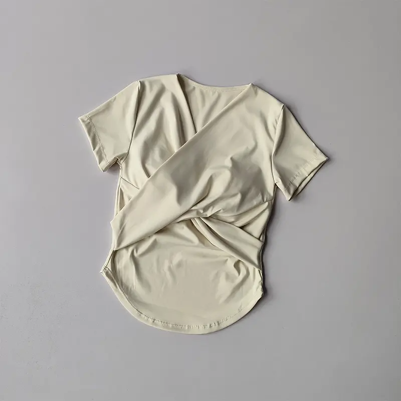 New Summer Sports T-shirt with Chest Pad Sports Top for Women Short-sleeved Slim Yoga Suit Pilates Shirts Training Top Clothing