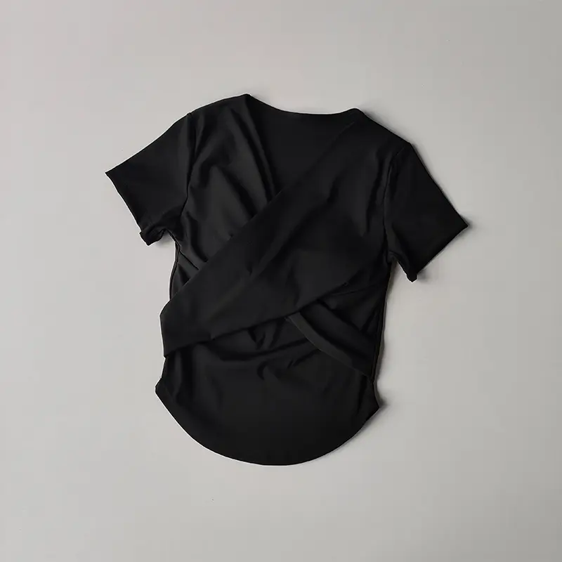New Summer Sports T-shirt with Chest Pad Sports Top for Women Short-sleeved Slim Yoga Suit Pilates Shirts Training Top Clothing