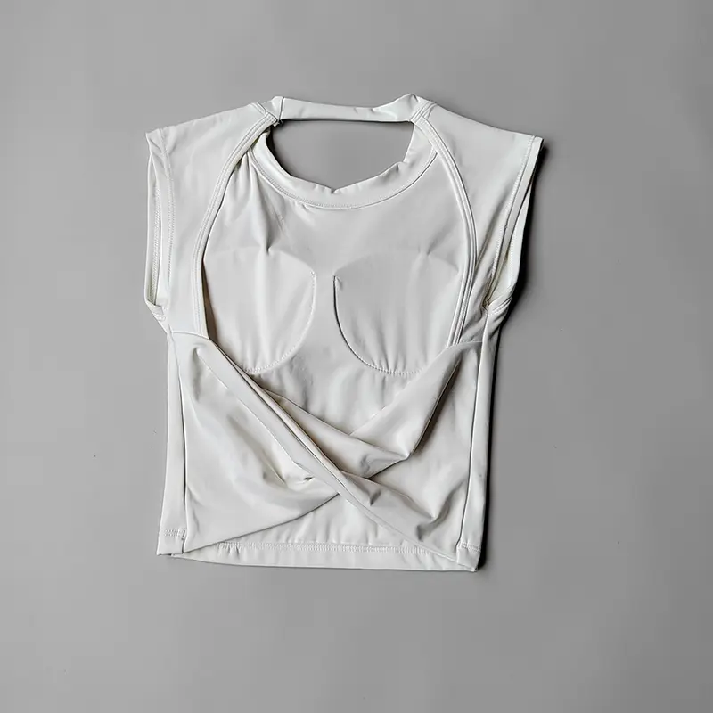 Yoga Short-sleeved Women's Fixed Chest Pad Running Gym Sexy Backless Short Training Sports T-shirt Waist Slimming Fitness Vest