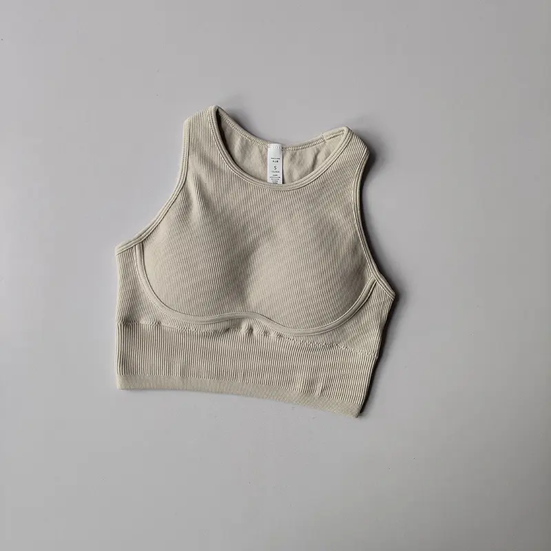 New Running Fitness Sports Vest Integrated Women's High-strength Thread Hollow Beautiful Back Shockproof Tight Yoga Bra Clothing