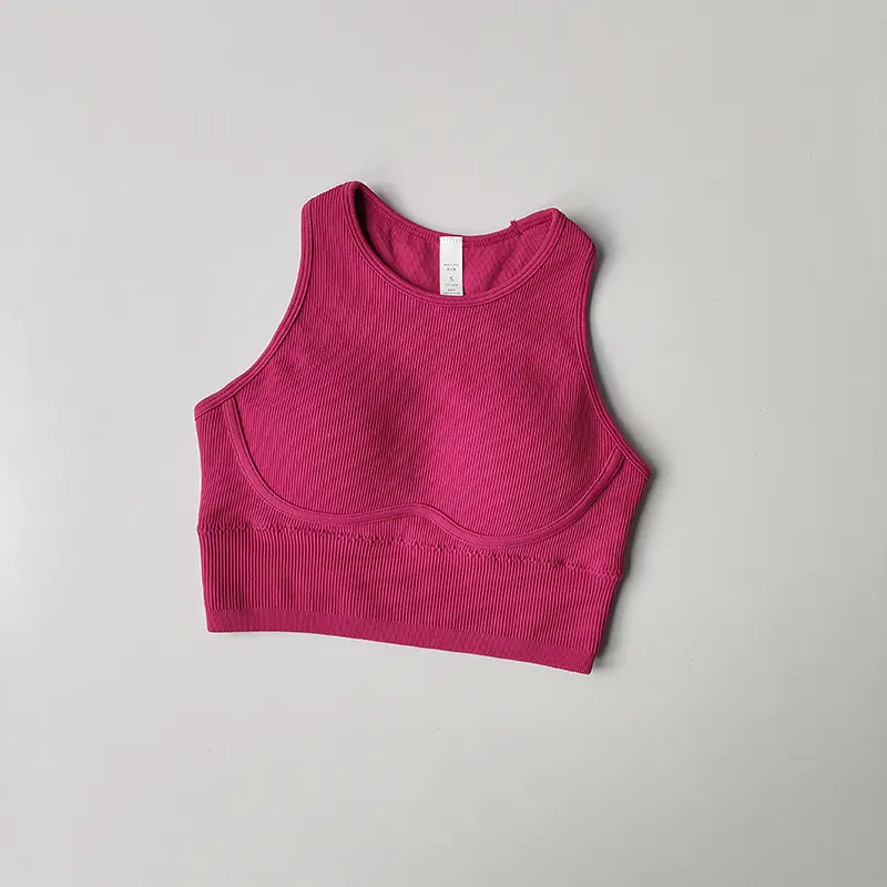 New Running Fitness Sports Vest Integrated Women's High-strength Thread Hollow Beautiful Back Shockproof Tight Yoga Bra Clothing