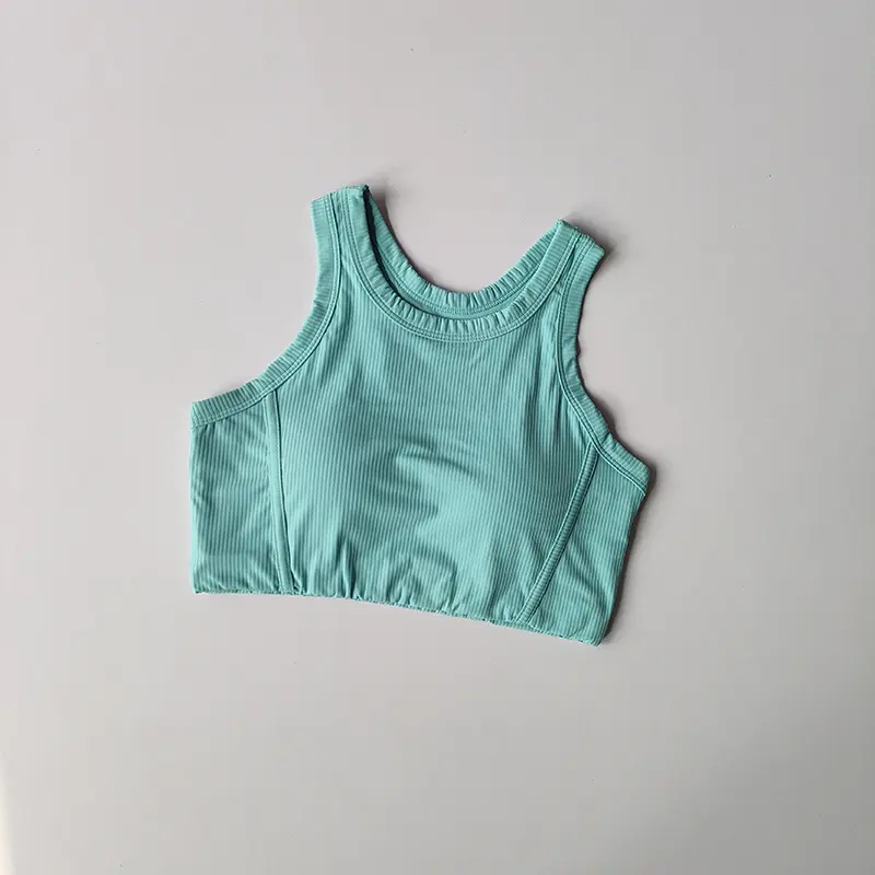 Running Sports Underwear Anti-vibration High-intensity Fitness Pilates Top for Women with Bra Outside Yoga Vest with Chest Pad