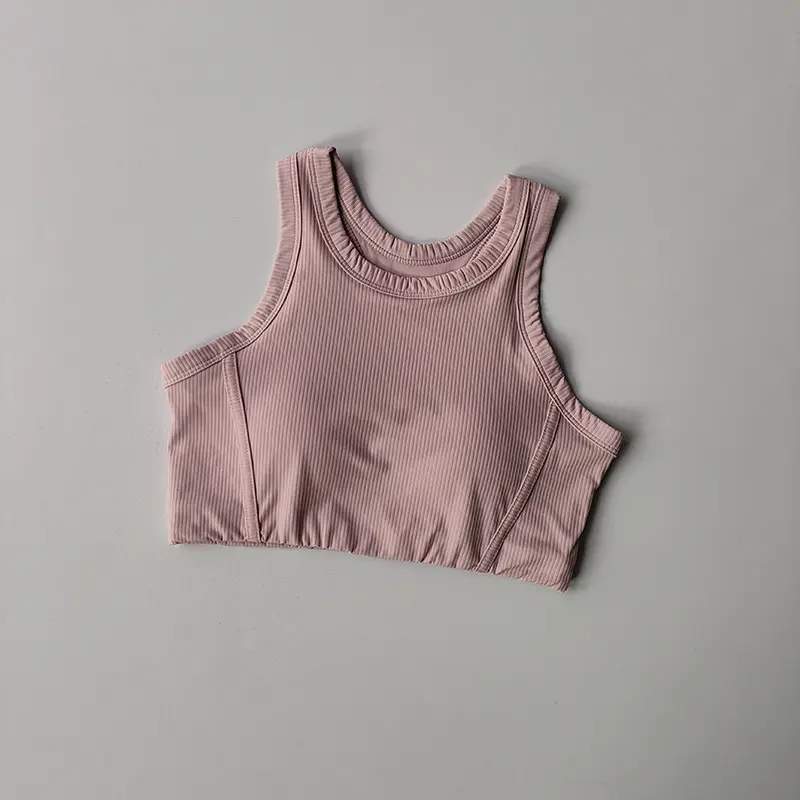 Running Sports Underwear Anti-vibration High-intensity Fitness Pilates Top for Women with Bra Outside Yoga Vest with Chest Pad
