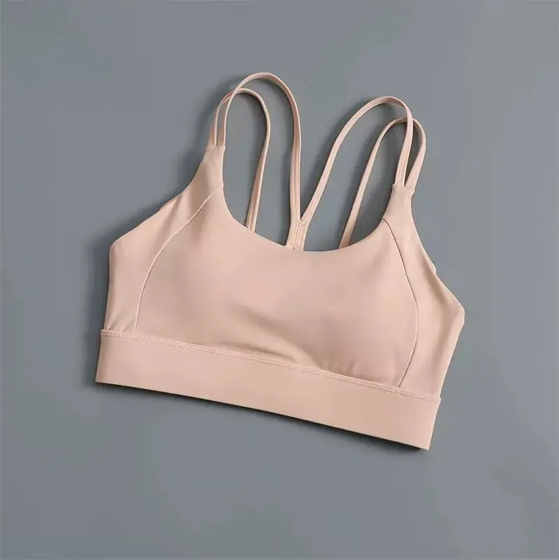 Contrasting Color-setting Sports Underwear Running Shock-absorbing Beauty Back Fitness Bra Integrated Gathering Anti-sagging