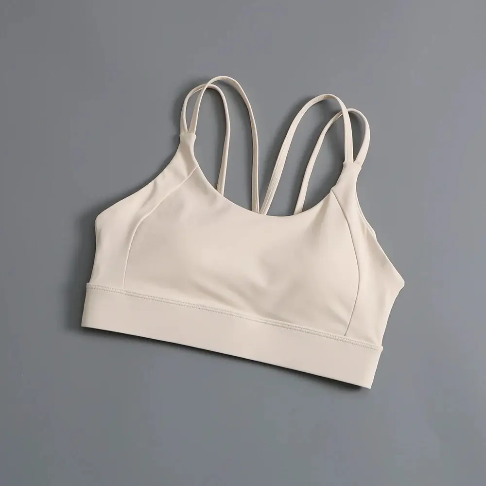 Contrasting Color-setting Sports Underwear Running Shock-absorbing Beauty Back Fitness Bra Integrated Gathering Anti-sagging