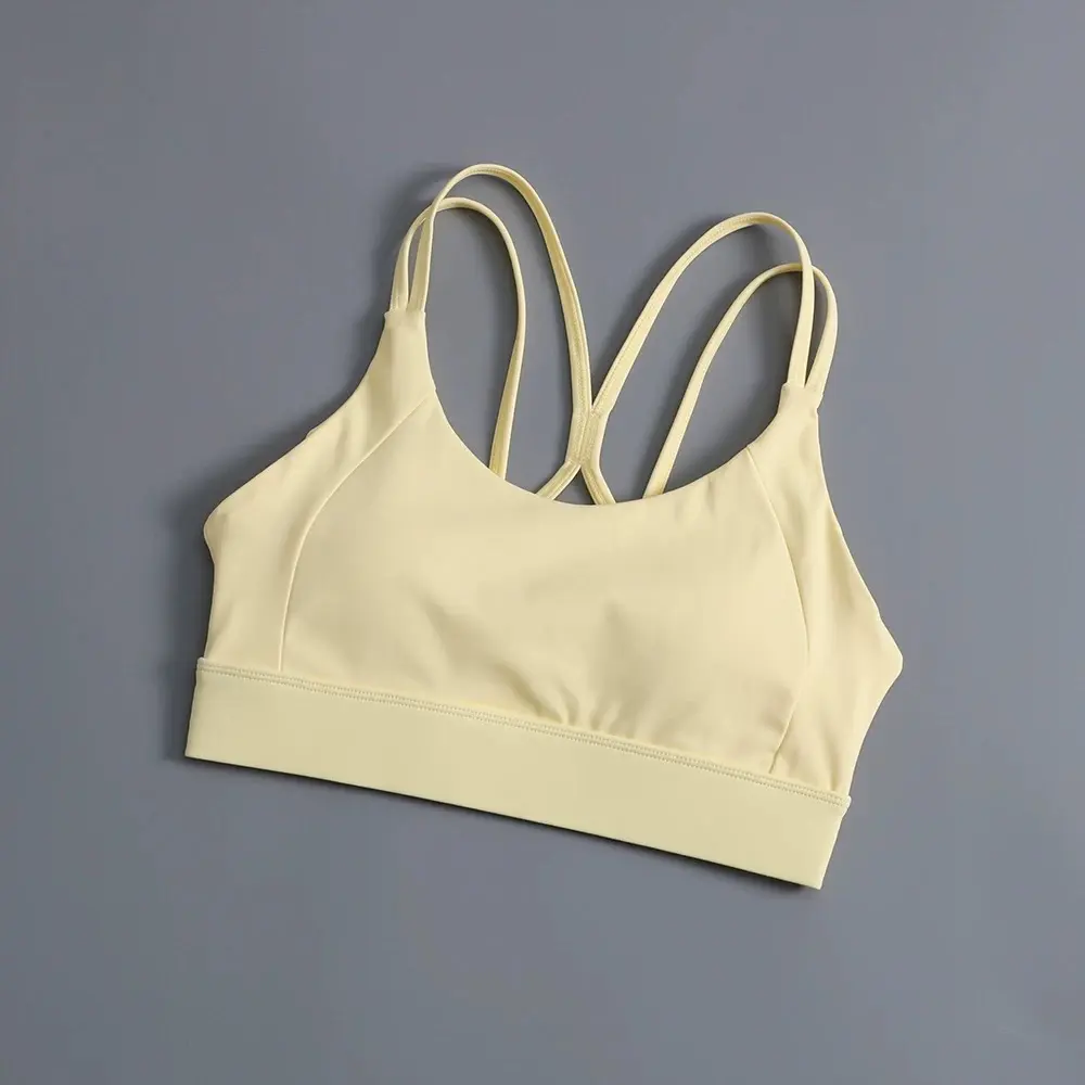 Contrasting Color-setting Sports Underwear Running Shock-absorbing Beauty Back Fitness Bra Integrated Gathering Anti-sagging