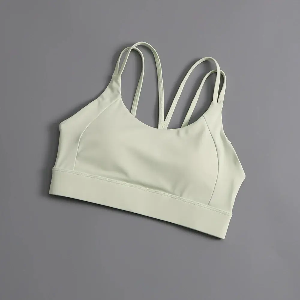 Contrasting Color-setting Sports Underwear Running Shock-absorbing Beauty Back Fitness Bra Integrated Gathering Anti-sagging