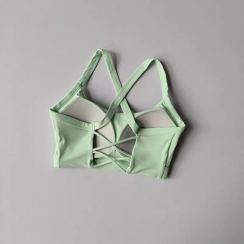 Sports Lingerie Women's Shock-proof and Beautiful Back Straps Pilates Training Suspender Vest Integrated Yoga Bra Summer