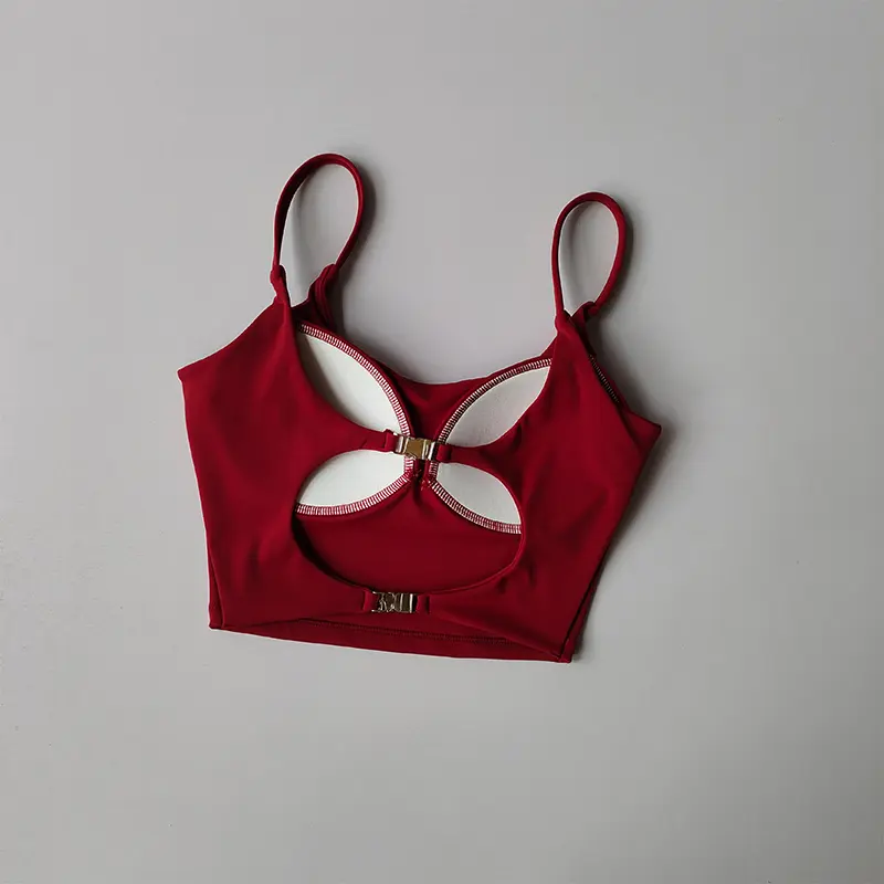 New One-piece Cup Beautiful Back Sexy Comfortable and Fashionable Sports Fitness Slimming Outside and Versatile Inner Strap Vest