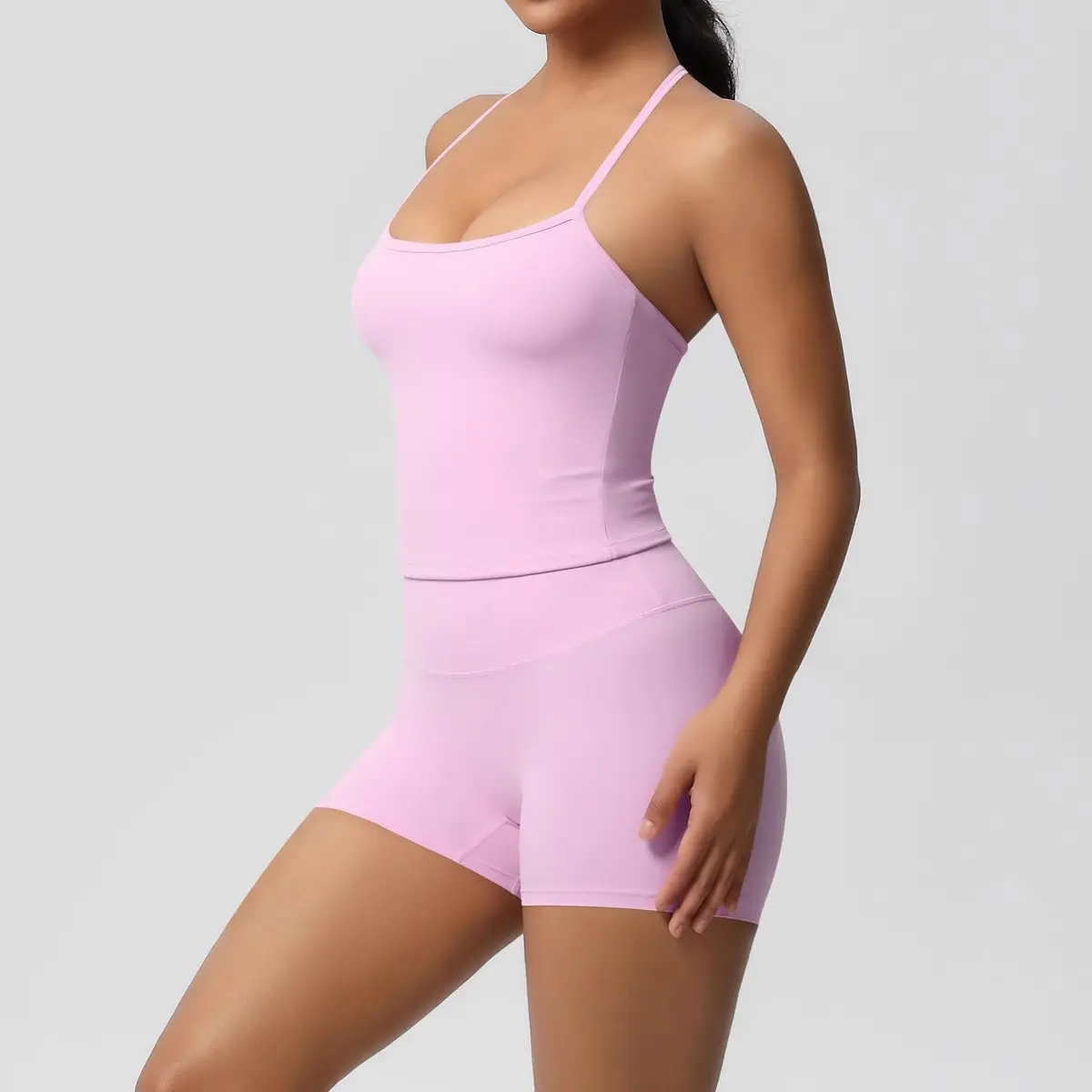 New Gym Fitness 2PCS Sports Vest Beauty Back Yoga Suit Sports Lingerie Running Women Pilates Bra High Waist Hip Lift Shorts Set