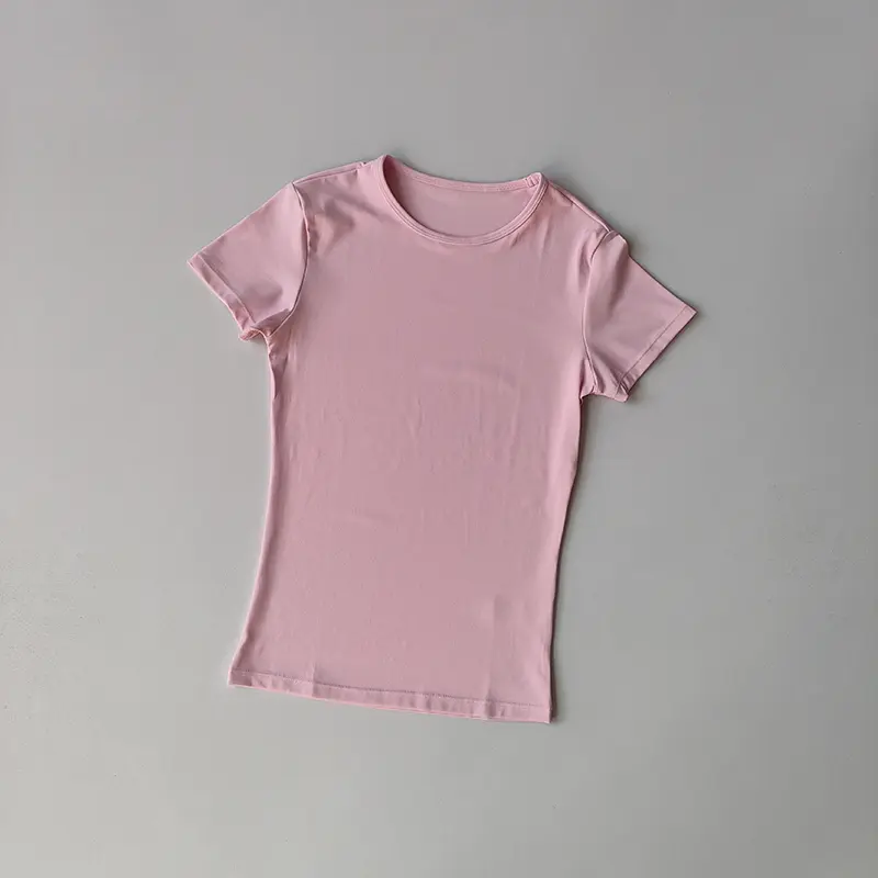 Short Sleeve T Shirt Women Summer Sports Clothes Running Workout Round Neck Breathable GYM Wear Yoga Fitness Active Top Suit
