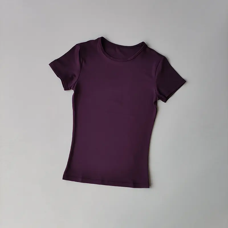 Short Sleeve T Shirt Women Summer Sports Clothes Running Workout Round Neck Breathable GYM Wear Yoga Fitness Active Top Suit