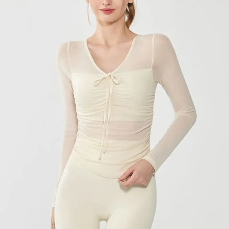 Yoga Suits for Women Spring and Summer New Sports Tops with Chest Pads and Long Sleeves Professional Pilates Training Sports Bra