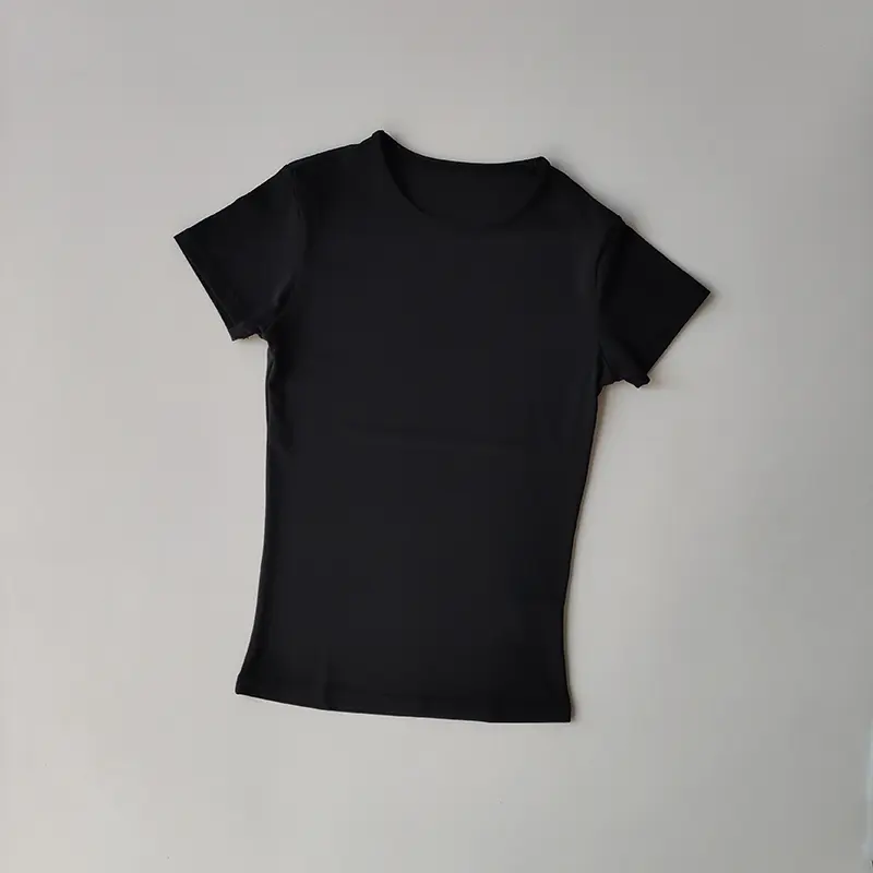 Short Sleeve T Shirt Women Summer Sports Clothes Running Workout Round Neck Breathable GYM Wear Yoga Fitness Active Top Suit
