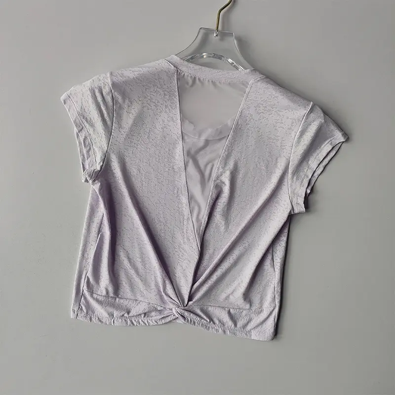 Short Breathable Beautiful Back Sports Top Women's Mesh Short Sleeved T-shirt Fitness Running Cover Up High-end Yoga Suit Summer
