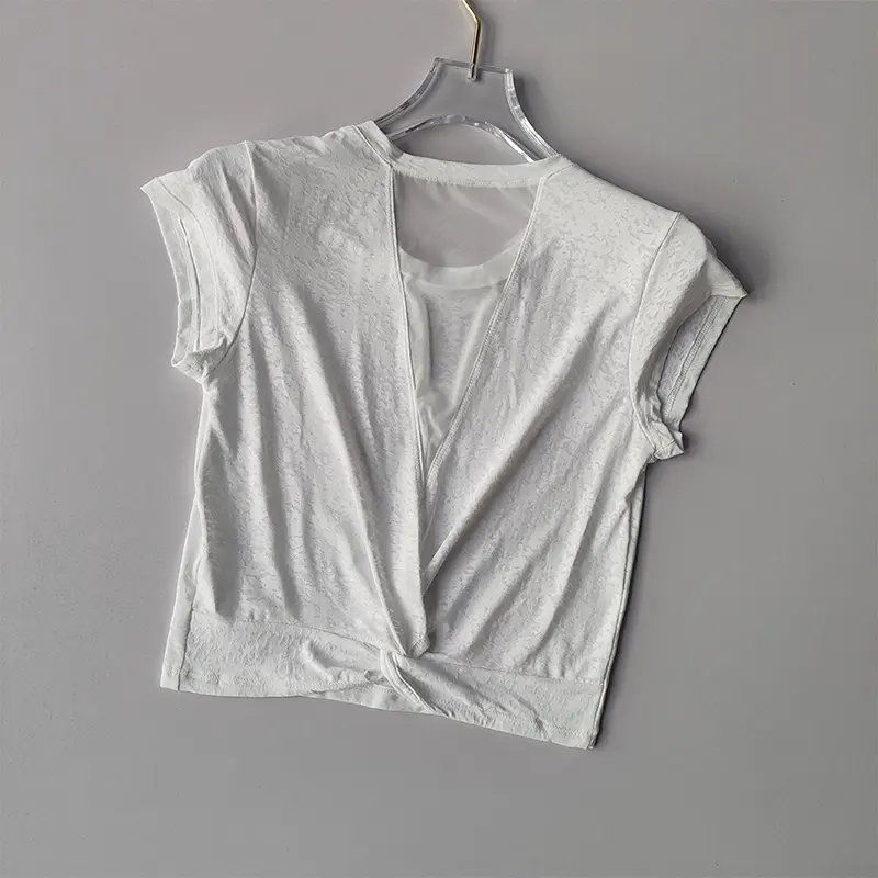 Short Breathable Beautiful Back Sports Top Women's Mesh Short Sleeved T-shirt Fitness Running Cover Up High-end Yoga Suit Summer