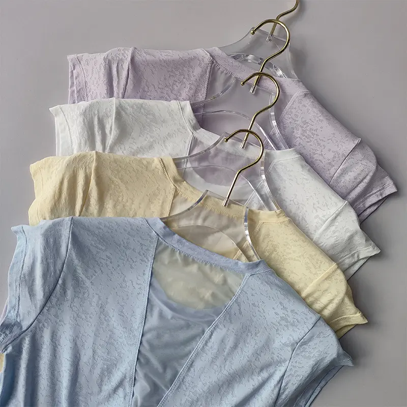 Short Breathable Beautiful Back Sports Top Women's Mesh Short Sleeved T-shirt Fitness Running Cover Up High-end Yoga Suit Summer