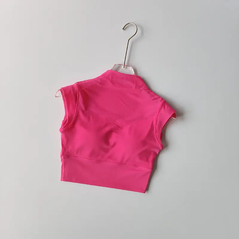 Mesh Integrated Cup Flying Sleeve Short Sleeve Anti-wrinkle Sports Yoga Fitness Comfort Chest Pad Wear-free Bra Suspender Top