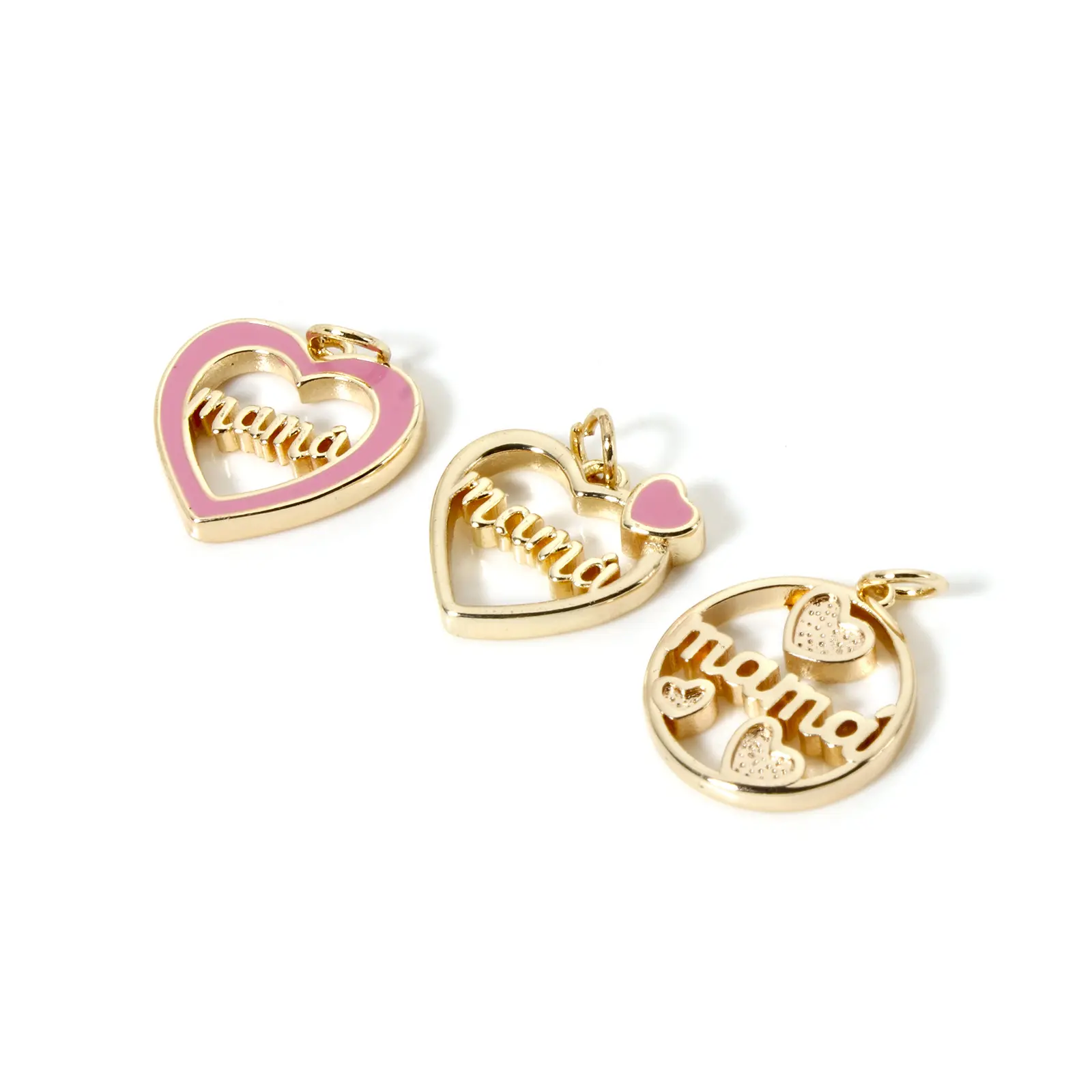 Brass Mother's Day Charms 18K Real Gold Plated English Message " Mama " Pendants For DIY Jewelry Necklace Earrings Making, 2 PCs