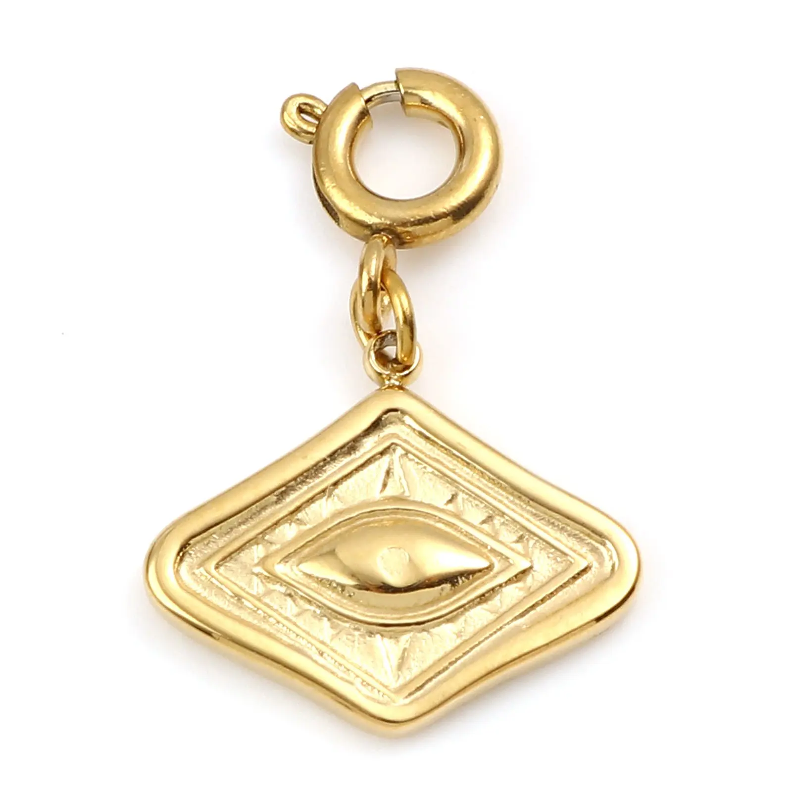 304 Stainless Steel Religious Charms Geometric Round Gold Color Metal Pendants DIY Bracelet Women Bohemian Jewelry Making,1PC