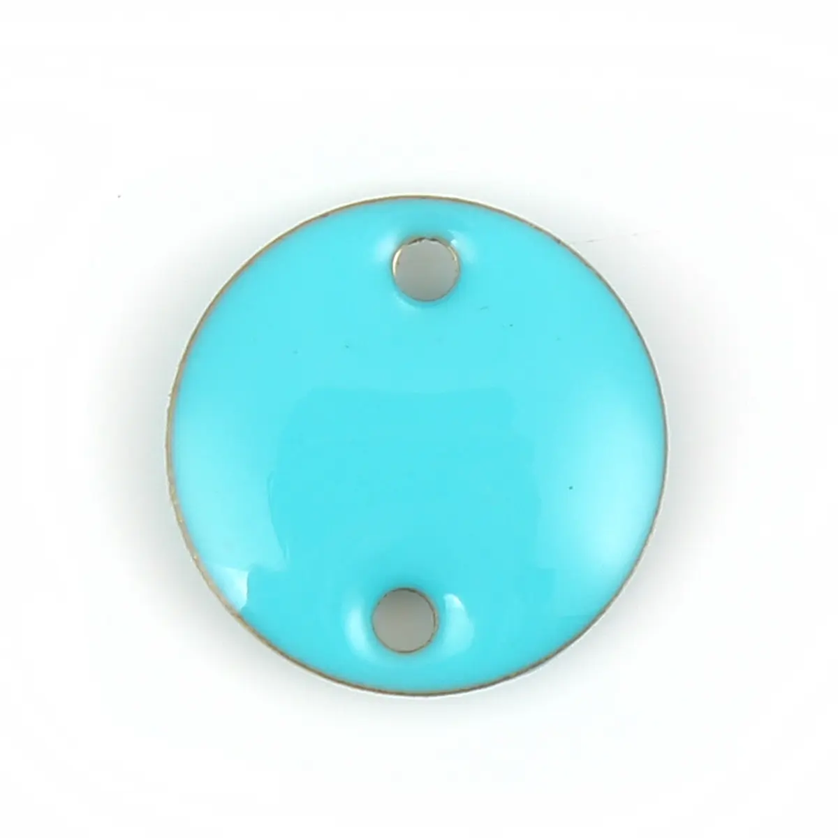 DoreenBeads Copper Enamelled Sequins Connectors Round Unplated Green Enamel Jewelry Making Findings 12mm( 4/8") Dia., 10 PCs