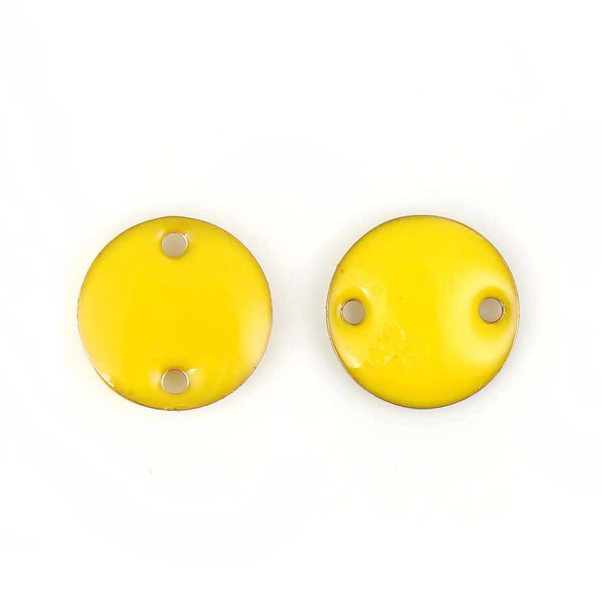 DoreenBeads Copper Enamelled Sequins Connectors Round Unplated Green Enamel Jewelry Making Findings 12mm( 4/8") Dia., 10 PCs