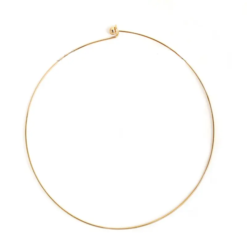1PC 304 Stainless Steel Collar Choker Necklace  Round With Removable Ball End Cap Handmade DIY Jewelry 45cm long