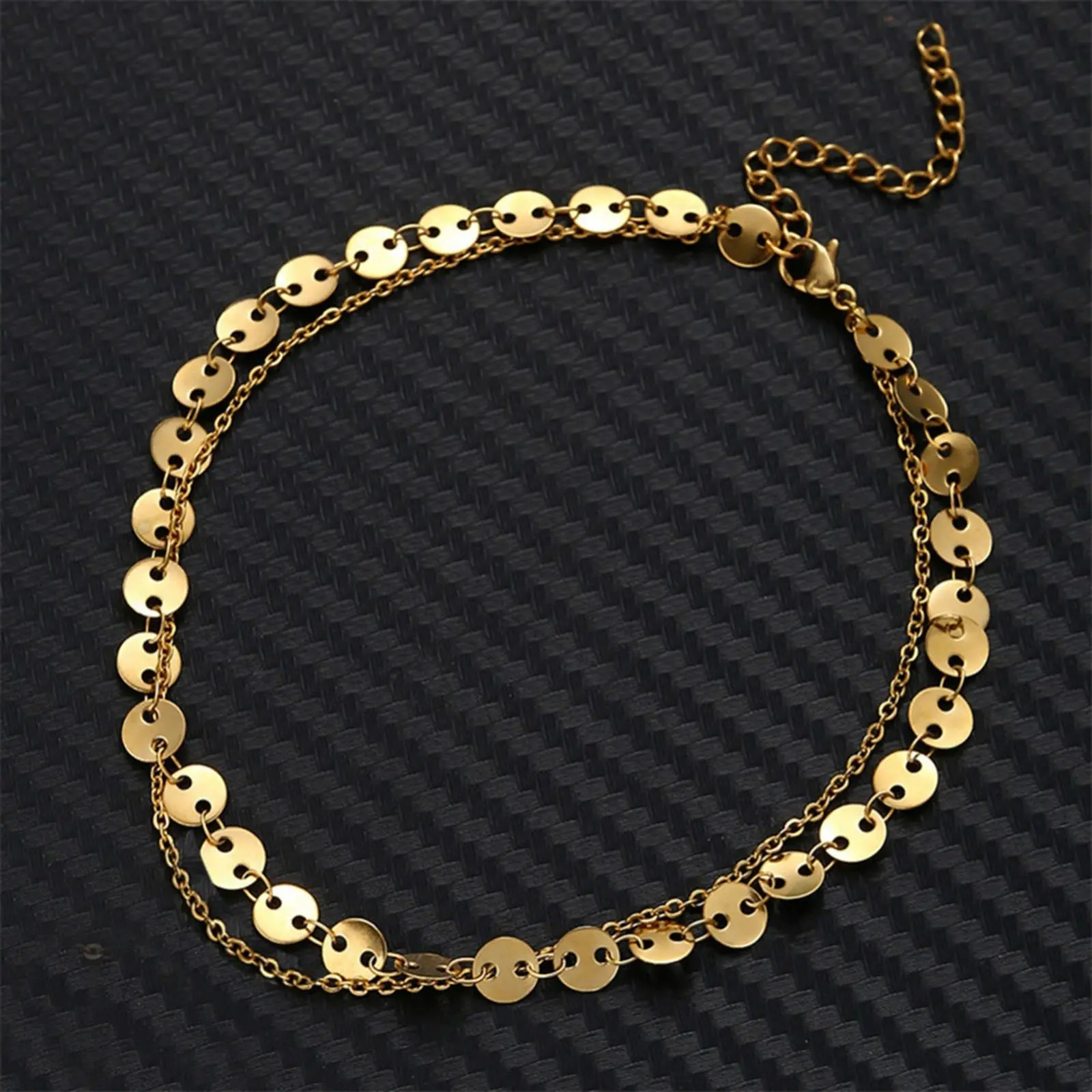304 Stainless Steel Stylish Link Cable Chain Multilayer Layered Anklet Sandals Barefoot Beach Leg Bracelet 25cm(9 7/8") long