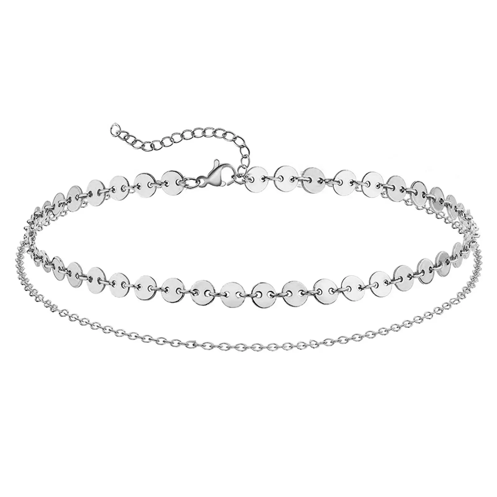 304 Stainless Steel Stylish Link Cable Chain Multilayer Layered Anklet Sandals Barefoot Beach Leg Bracelet 25cm(9 7/8") long