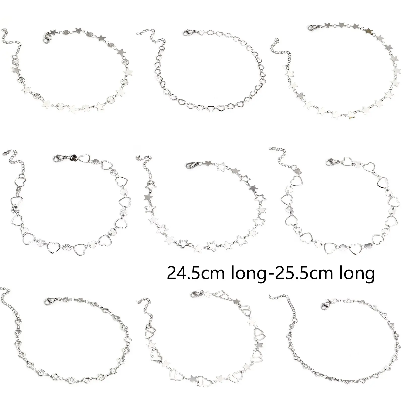 1 Piece 304 Stainless Steel Handmade Link Chain Anklet For Women Silver Color Leg Chain Foot Ankle Bracelets Jewelry Gift