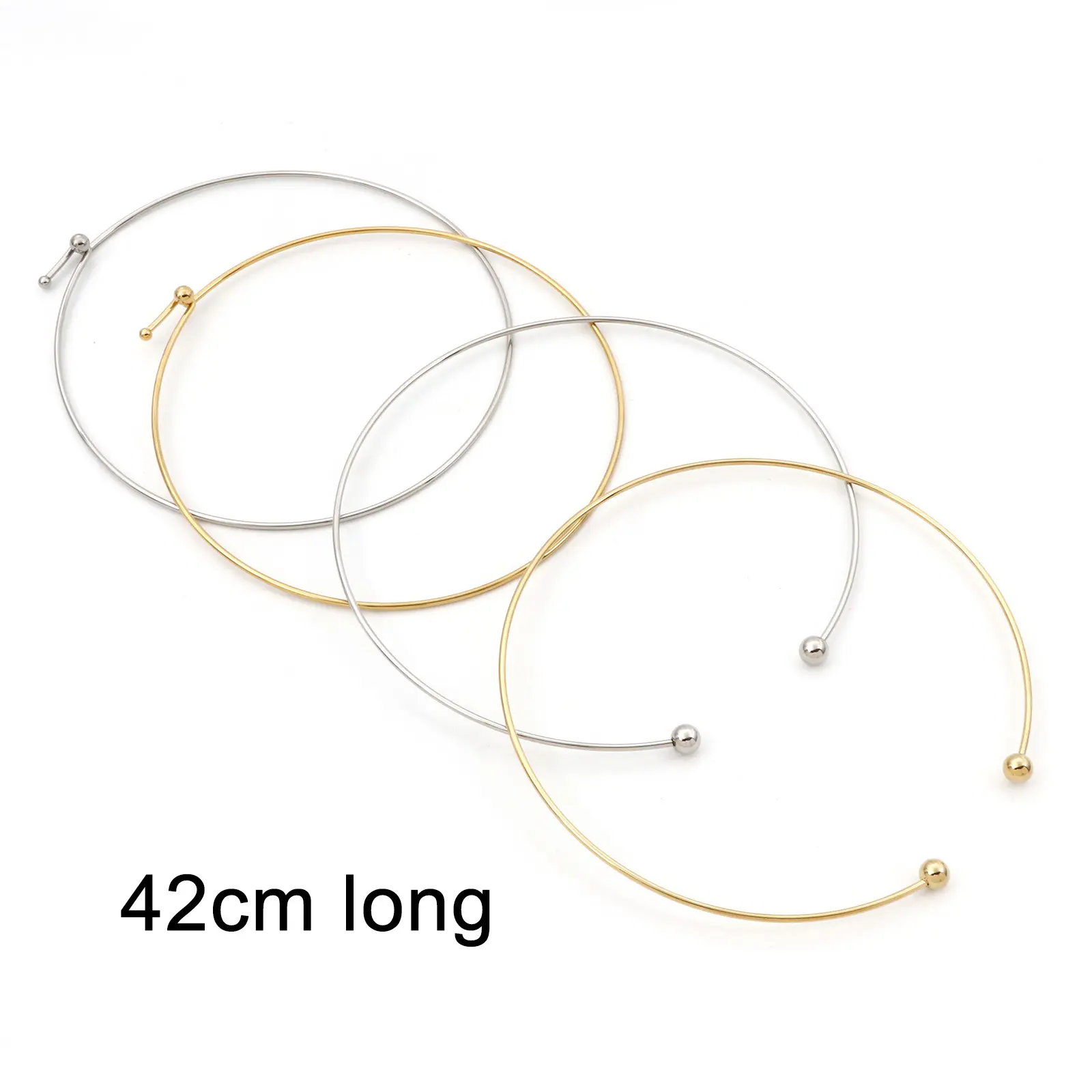 304 Stainless Steel Collar Neck Ring Necklace For Women DIY Necklace Party Jewelry Findings Gifts 42/43cm(16 7/8") long,1 Piece