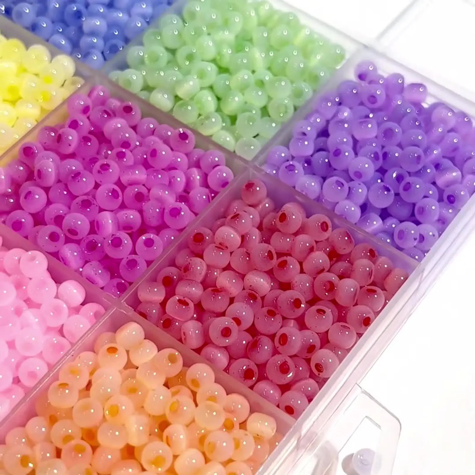 10Grams Colorful Glass Seed Beads Round Cat's Eye Imitation Loose Spacer Beads For DIY Necklace Bracelets Jewelry Making 4mm
