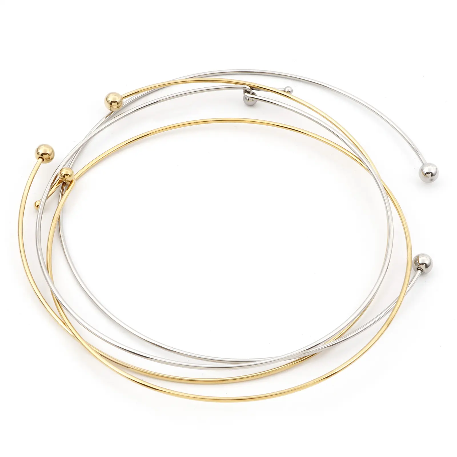 304 Stainless Steel Collar Neck Ring Necklace For Women DIY Necklace Party Jewelry Findings Gifts 42/43cm(16 7/8") long,1 Piece