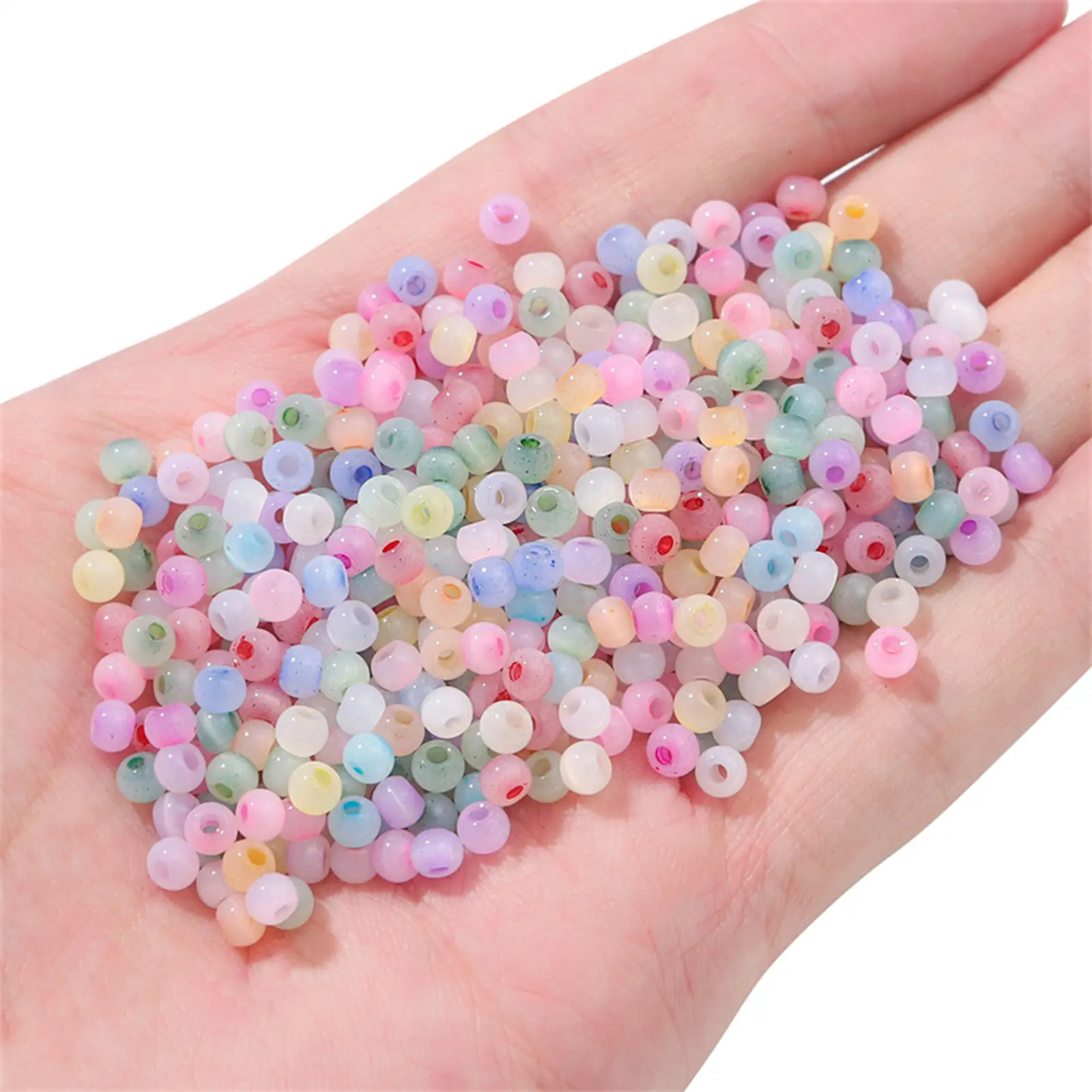 10Grams Colorful Glass Seed Beads Round Cat's Eye Imitation Loose Spacer Beads For DIY Necklace Bracelets Jewelry Making 4mm