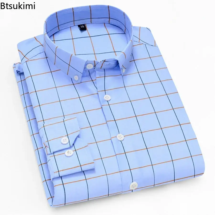 2025 Korean Style Slim Print Shirt for Men Fashion Business Casual Versatile Long-sleeved Shirt Men Comfortable Hawaiian Blouses