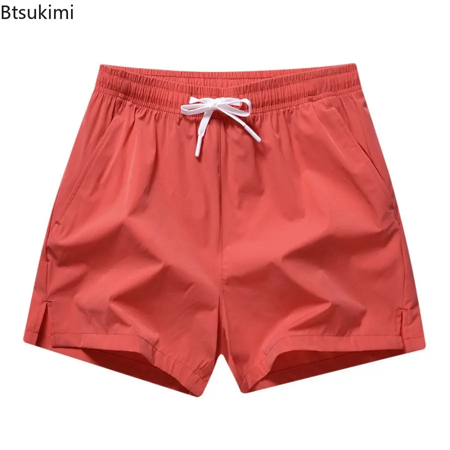 2025 Men's Summer Sport Shorts Solid Loose Drawstring Casual Beach Pants Fashion Breathable Quick Drying Men Joggers Sweatpants
