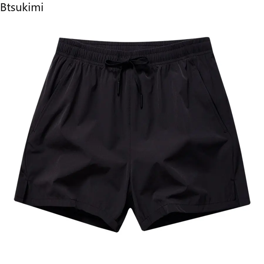 2025 Men's Summer Sport Shorts Solid Loose Drawstring Casual Beach Pants Fashion Breathable Quick Drying Men Joggers Sweatpants