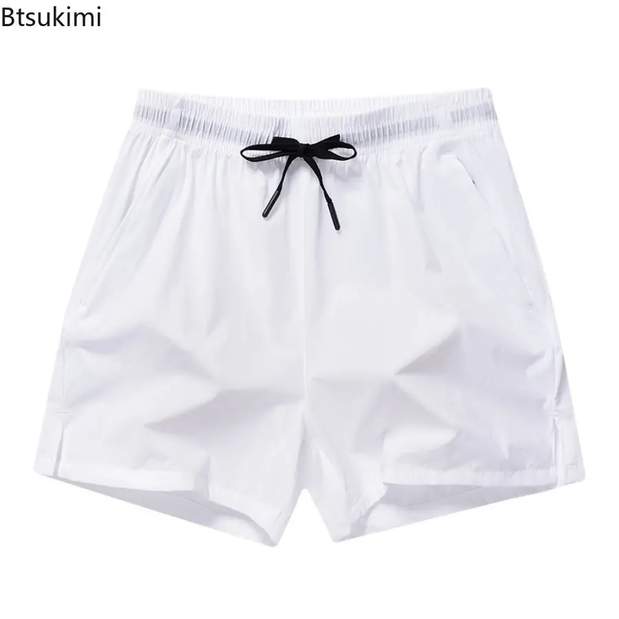 2025 Men's Summer Sport Shorts Solid Loose Drawstring Casual Beach Pants Fashion Breathable Quick Drying Men Joggers Sweatpants