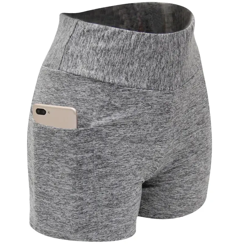 2024 Sports Pants Tight Running Shorts Yoga Cycling Pants Women's Sports Five Pants High Waist High Stretch Shorts Pocket Phone