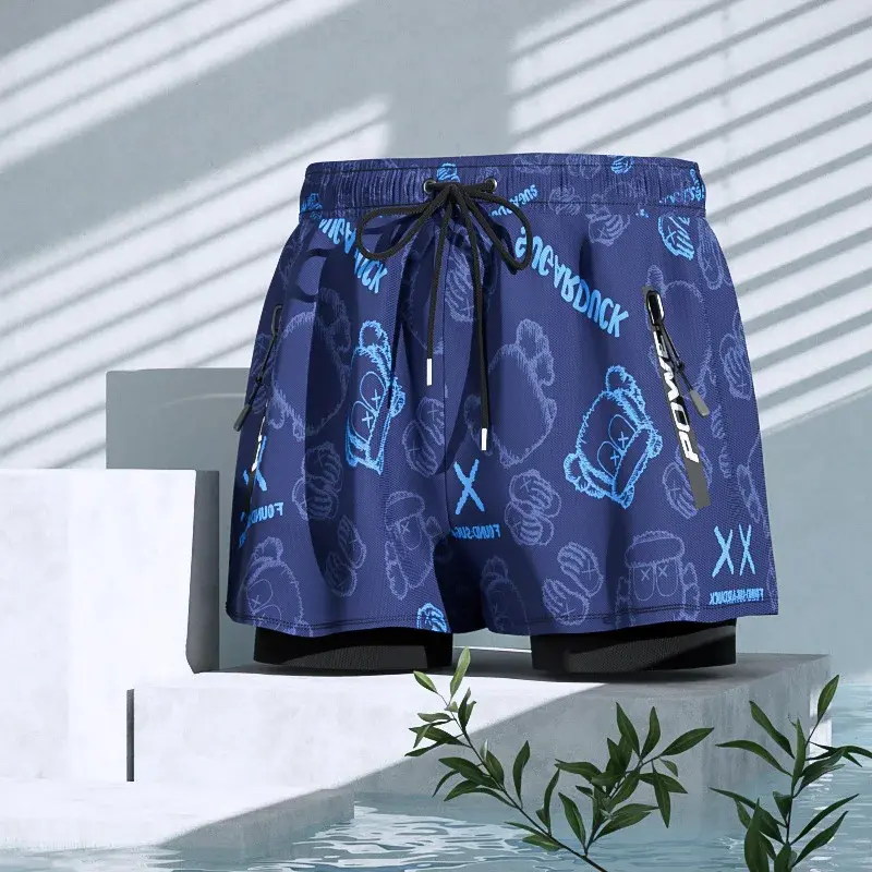 Swimming Trunks Men Anti-embarrassment Quick-drying Men's Swimming Trunks Flat Angle Swimsuit Beach Pants Hot Spring Swimming