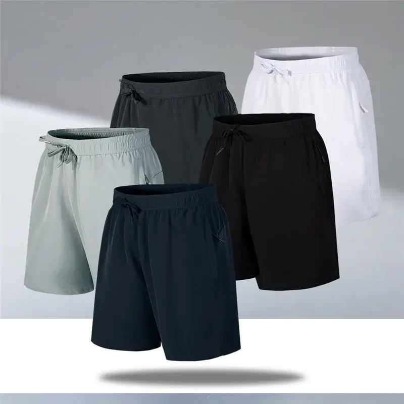 Boxers Running Short for Men Basketball Gym Workout Training Shorts Quick Drying Loose Fitting Capris Ice Silk Beach Pants