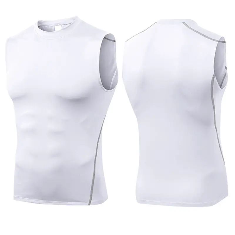 Men Compression Sport Skinny Vest Tight Tank Base Layer Sleeveless T-Shirt Top Singlet Sweatshirt Athletics Sportwear Activewear