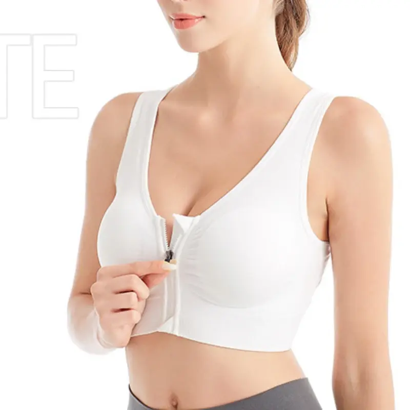 Front Zip Sports Bra Top Push Up Yoga Bra Anti-shock Non-steel Ring Running Tank Top Fitness Yoga Underwear Female Bralette
