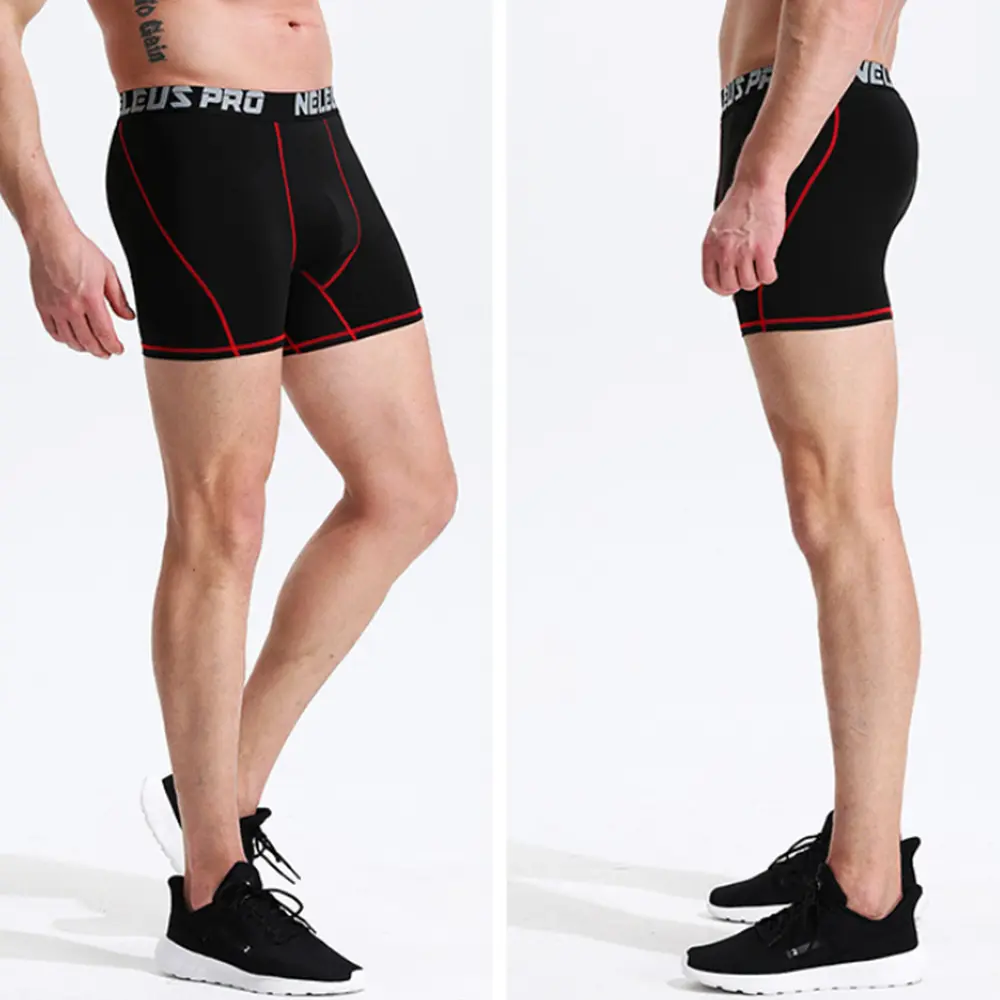 Men Sports Leggings Bodybuilding Shorts Fitness Elastic Compression Tights Quick Drying Running Training Fitness Stretch Pants