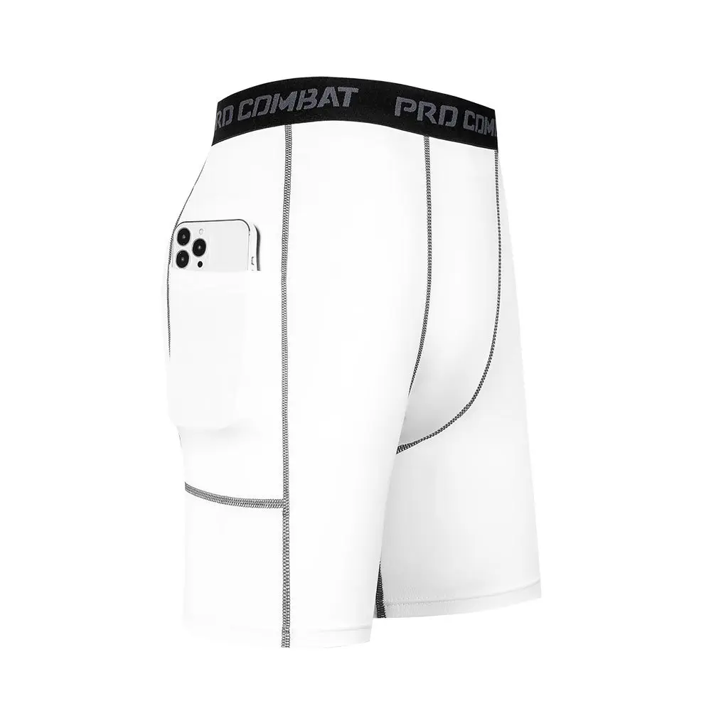 Men Shorts with Pocket Running Tights Leggings Running Shorts Men Gym Workout Compression Basketball Shorts