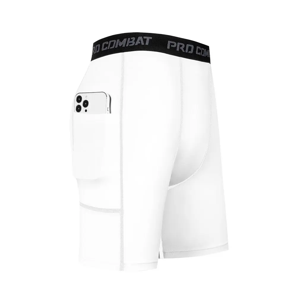 Men Shorts with Pocket Running Tights Leggings Running Shorts Men Gym Workout Compression Basketball Shorts